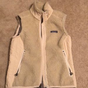 Patagonia beige synchilla fleece vest EUC cream S